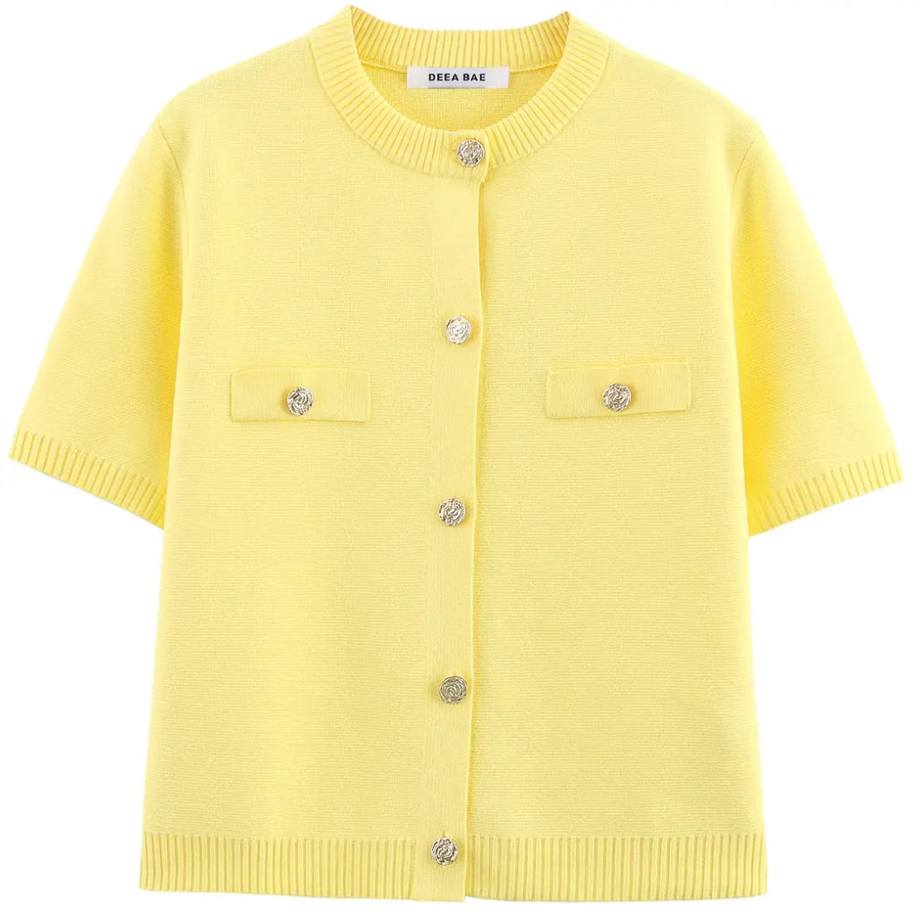 Cardigan-Feminino-Elegance-Noble-Jaune
