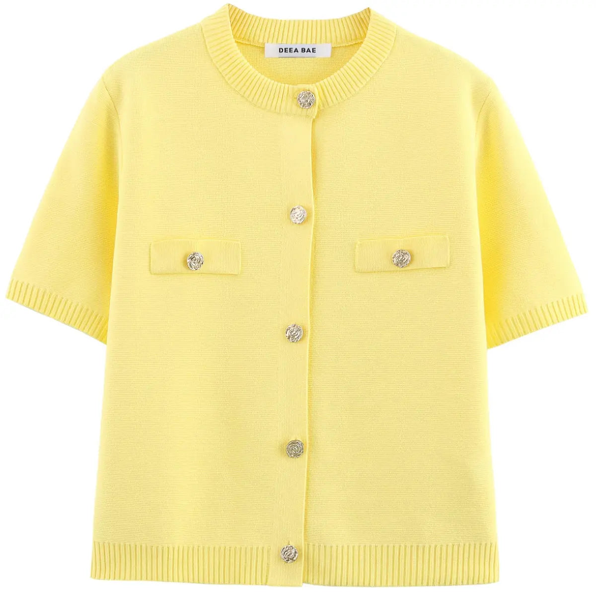 Cardigan-Feminino-Elegance-Noble-Jaune