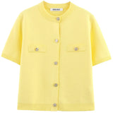 Cardigan Feminino Élégance Noble Jaune
