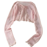 Cardigan Feminino Élégance d’Automne Rose Poudré