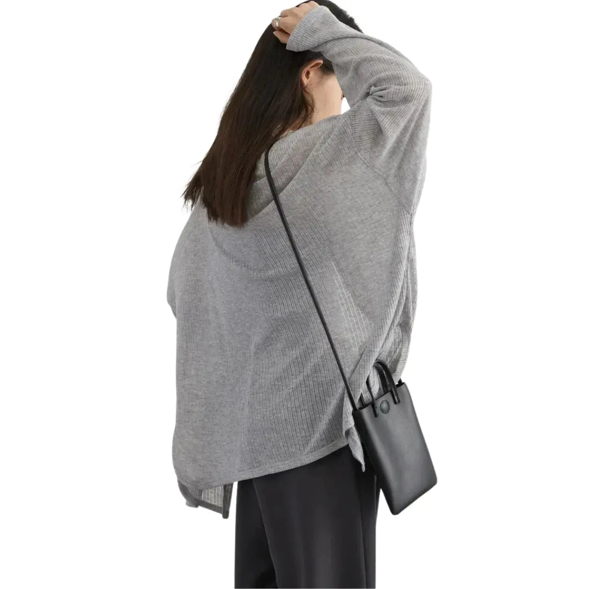 Cardigan-Feminino-Maison-Elegante-em-Tricot-Leve-Cinza-Mescla-2