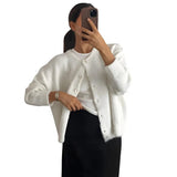 Cardigan Feminino Prestige Élégant Blanc Divin