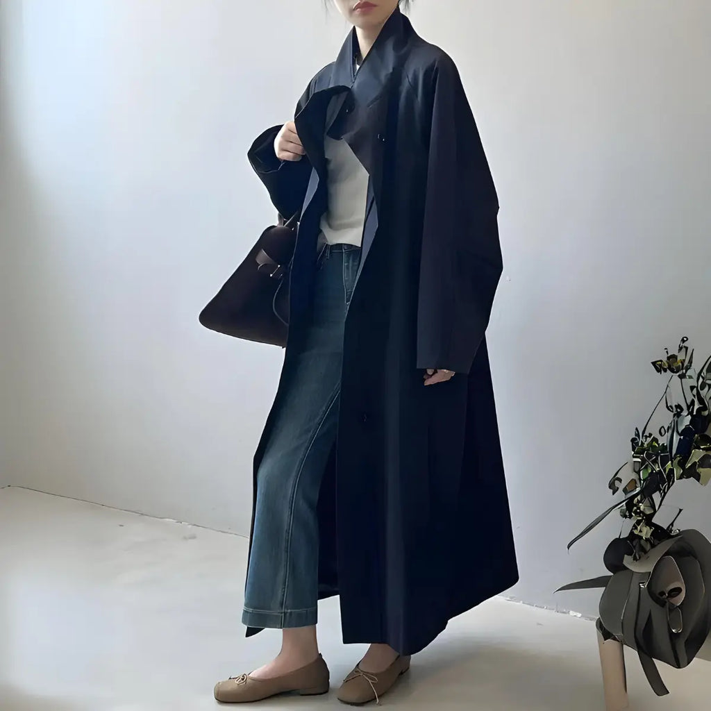 Trench-Coat-Feminino-Charme-Imperial-Longo-Preto-3