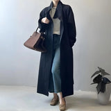 Trench Coat Feminino Charme Imperial Longo Preto