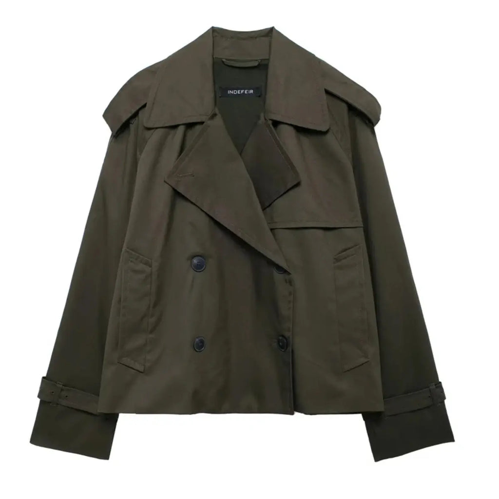 Trench-Coat-Feminino-Elegance-Supreme-Verde-com-Botoes-Duplos-e-Bolsos