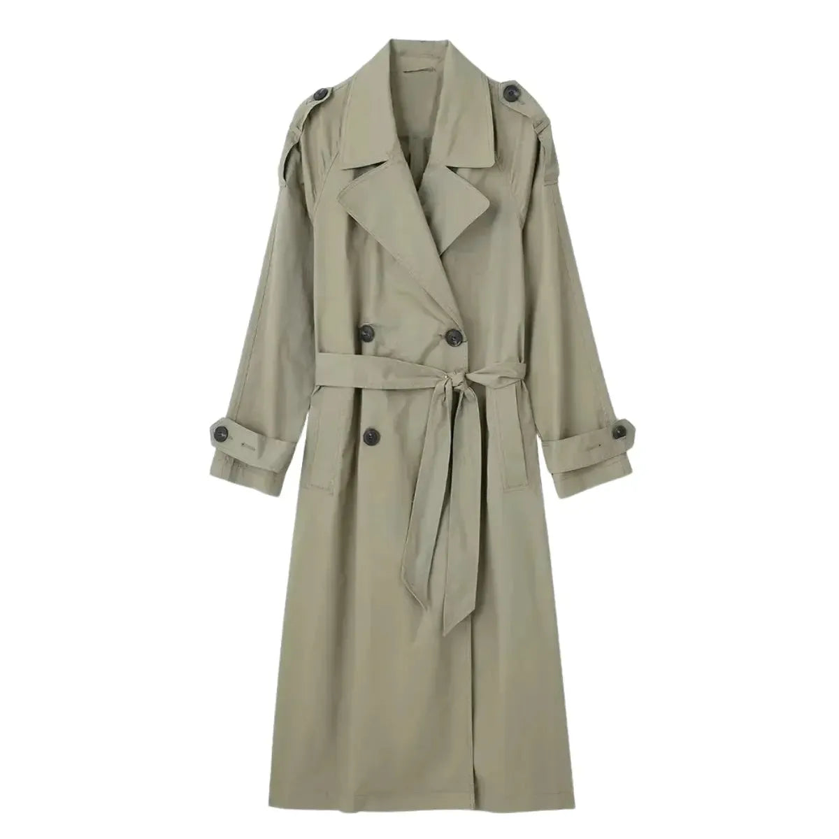 Trench-Coat-Feminino-Elegante-Sartoria-Longo-Verde