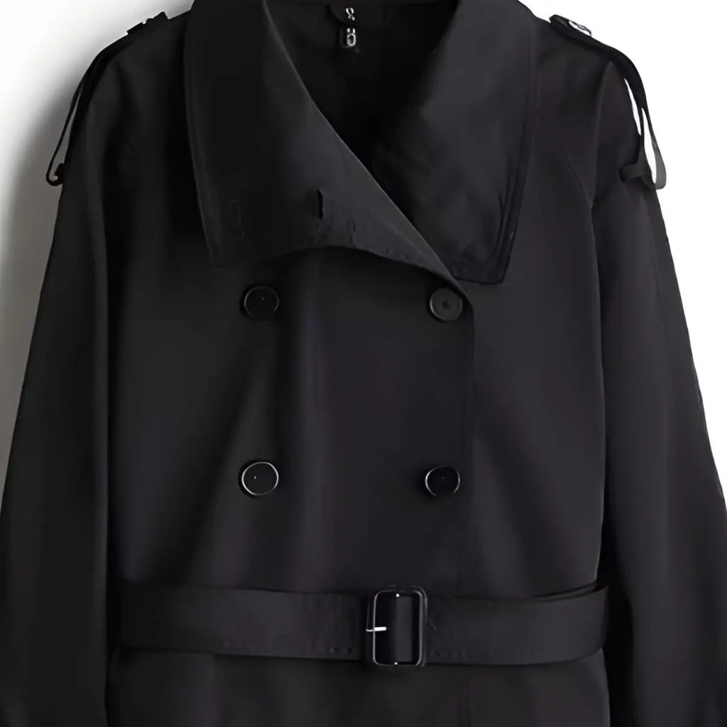 Trench-Coat-Feminino-Noble-Essence-Curto-Preto-Turtleneck-2