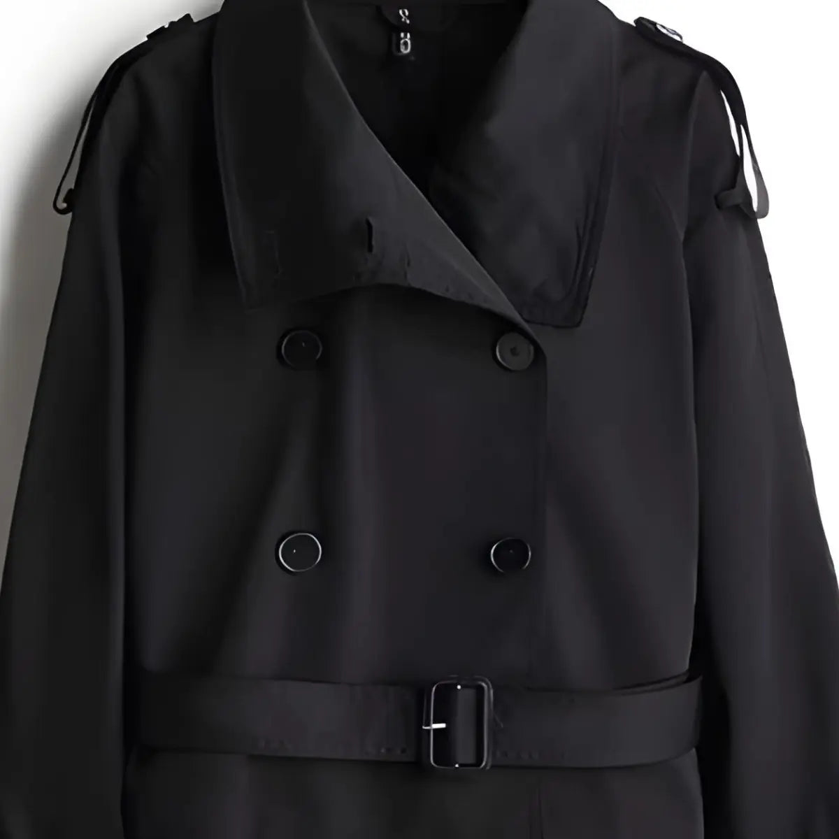 Trench-Coat-Feminino-Noble-Essence-Curto-Preto-Turtleneck-2