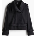 Trench-Coat-Feminino-Noble-Essence-Curto-Preto-Turtleneck