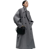 Trench Coat Feminino Opulence Royale Cinza