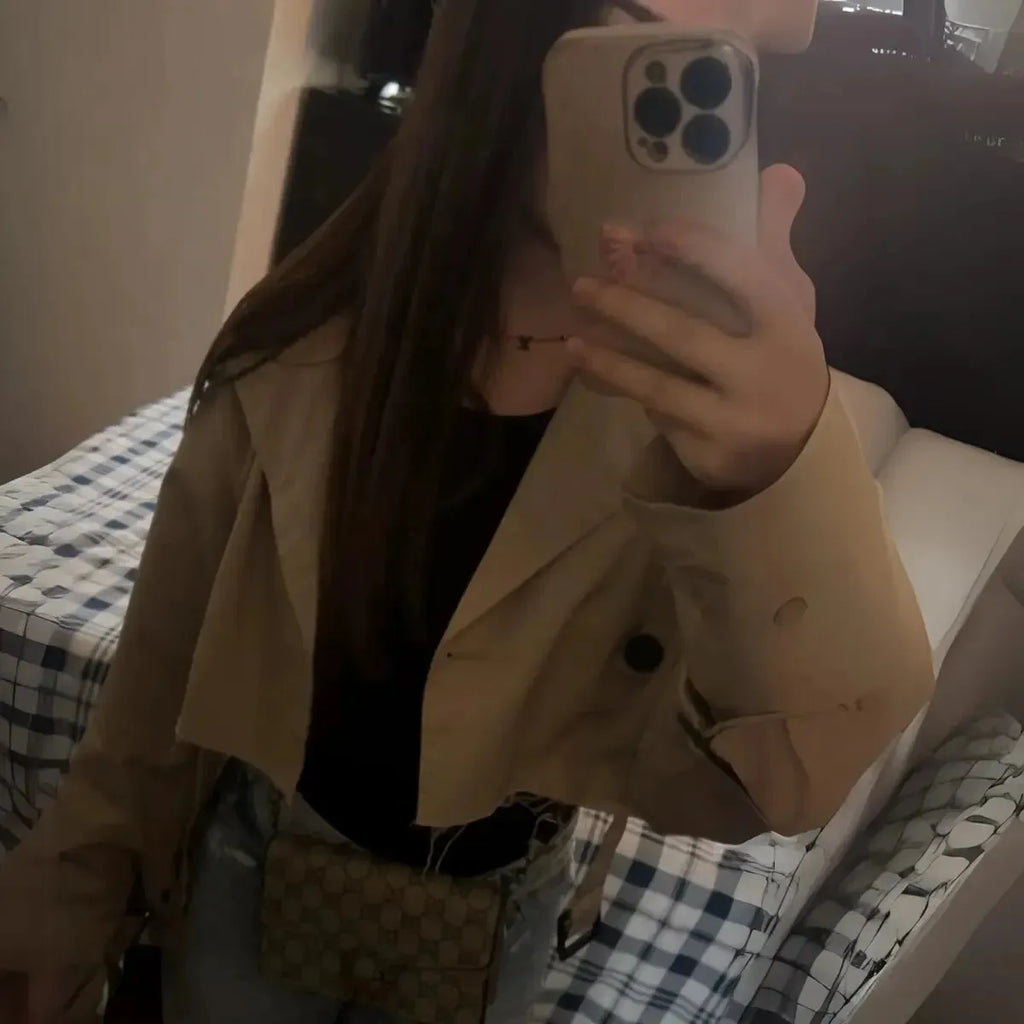 Trench-Coat-Feminino-eclat-Caqui-Cropped-com-Cinto-6