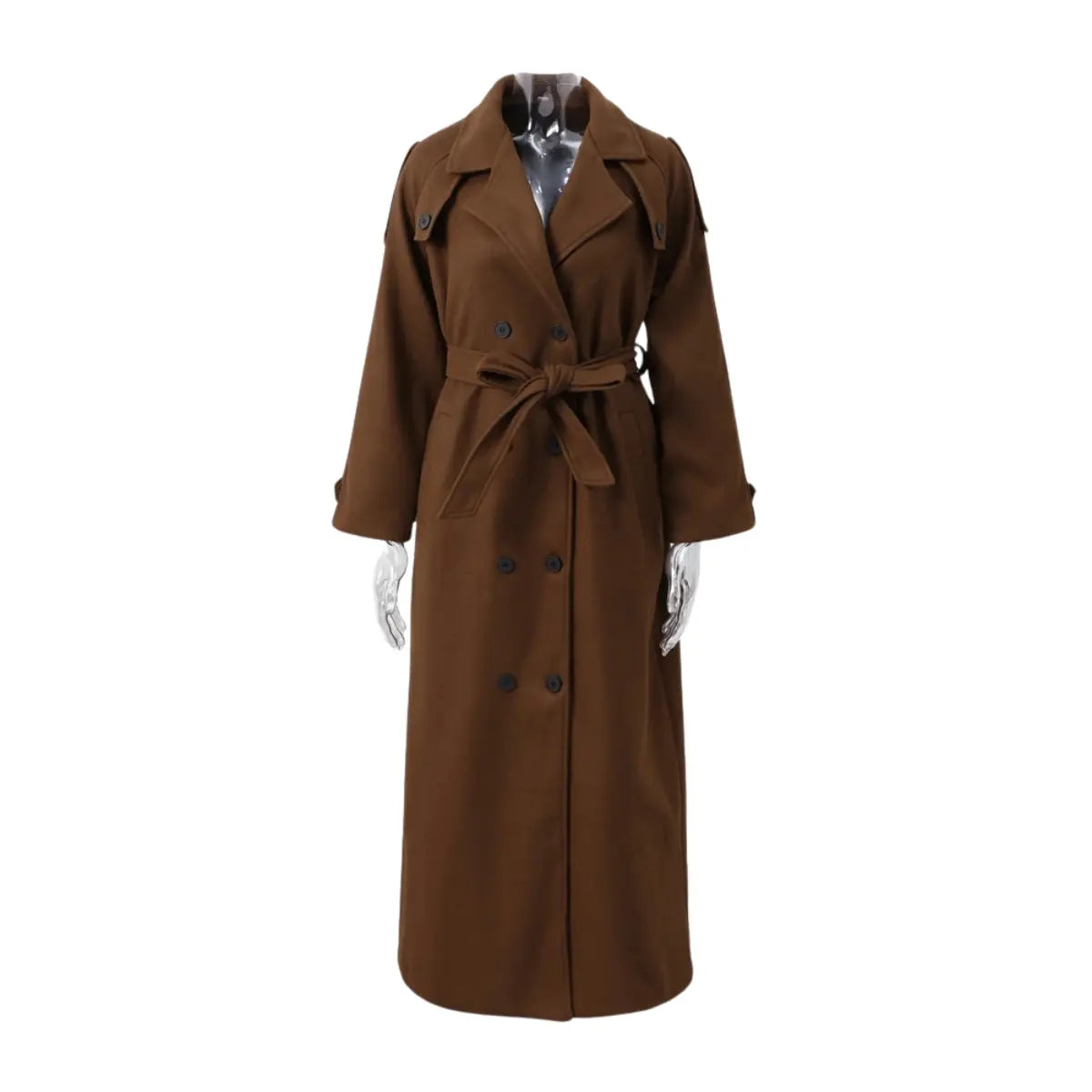Trench-Coat-Seraphine-Elegante-Longo-Marrom