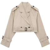 Trench Coat Feminino Imperial Élégance Curto Caqui