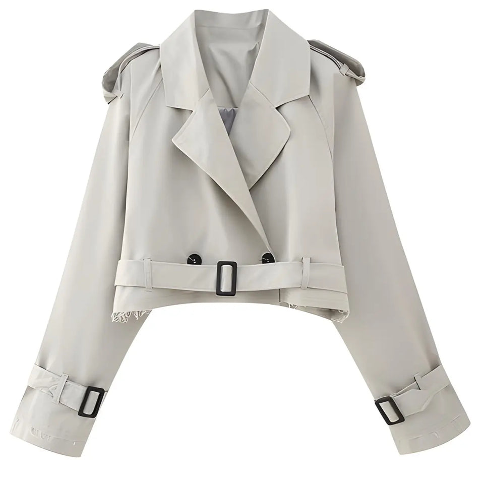 Trench-coat-Feminino-Imperial-Elegance-Curto-Cinza