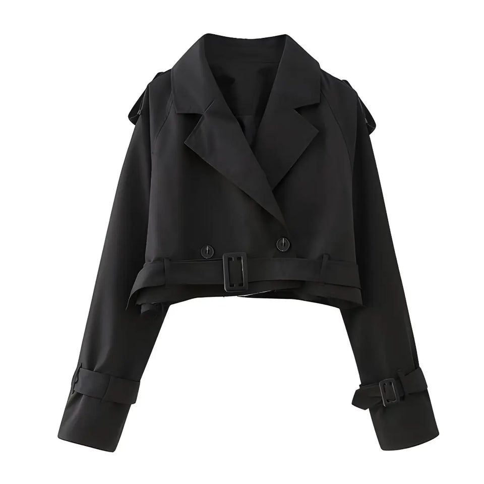 Trench-coat-Feminino-Imperial-Elegance-Curto-Preto