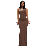 Vestido de Verão Lumière Marrom Cacau Elegante