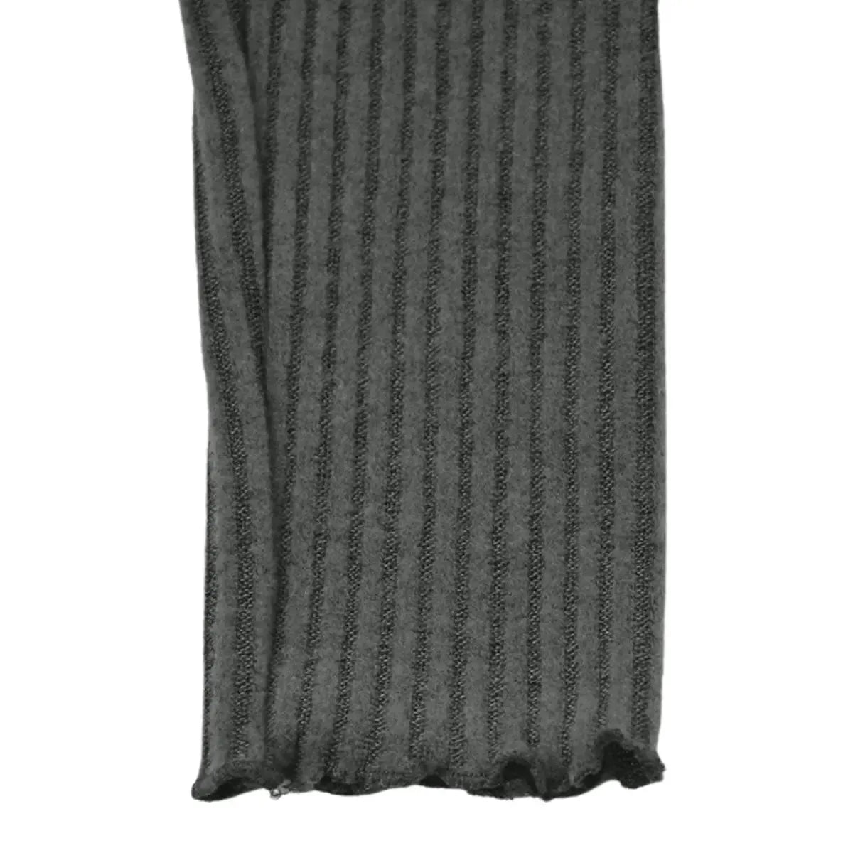 Blusa Manga Longa Feminina Cinza Ribana Off-Shoulder Assimétrica