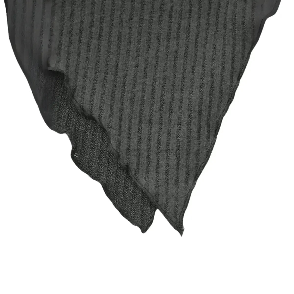 Blusa Manga Longa Feminina Cinza Ribana Off-Shoulder Assimétrica